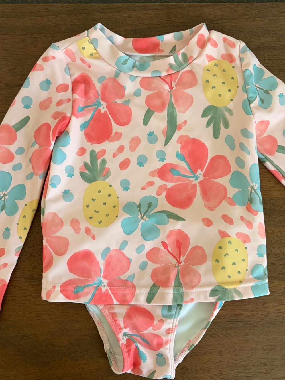 Carter's Coral & Aqua Floral Swim Suit